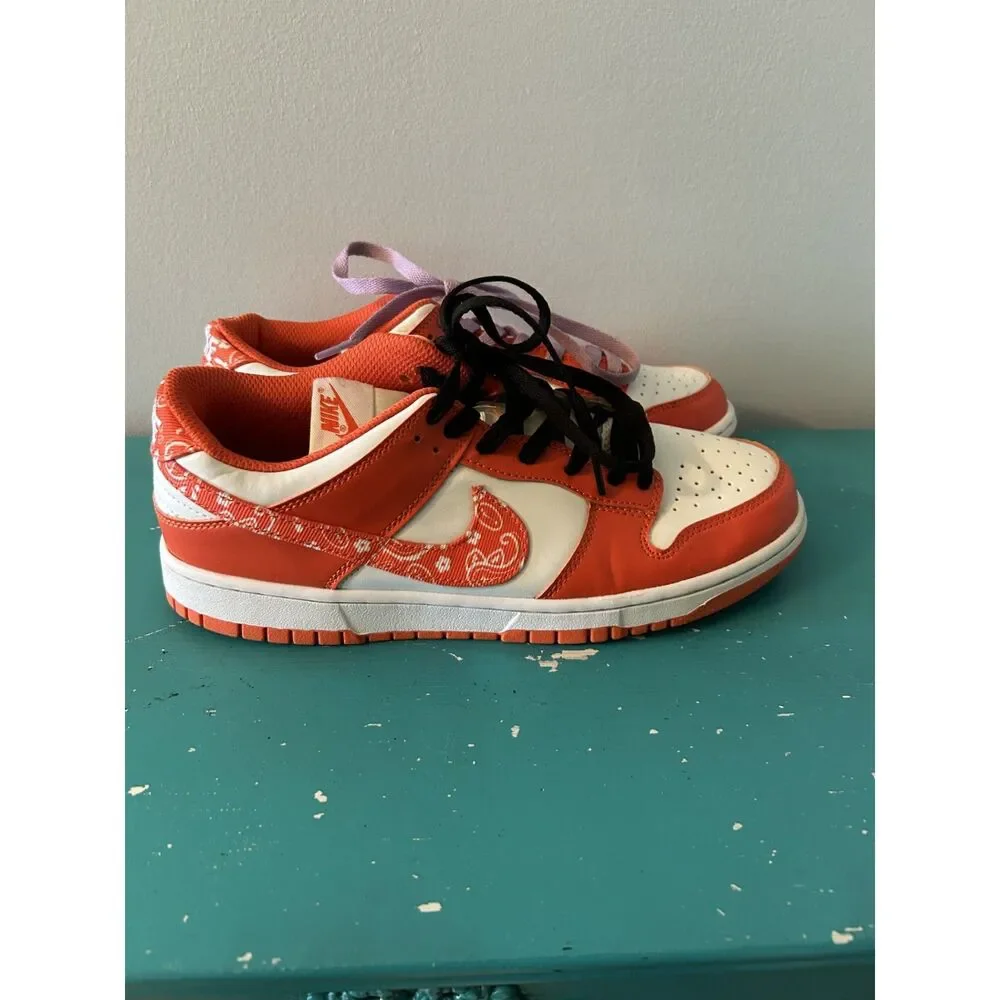 Nike Dunk Low Paisley Pack Orange Sneakers - Size 8